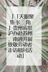 「天眼聚焦·长三角」贵州省驻沪办赴苏州、南通开展致敬劳动者走访慰问活动