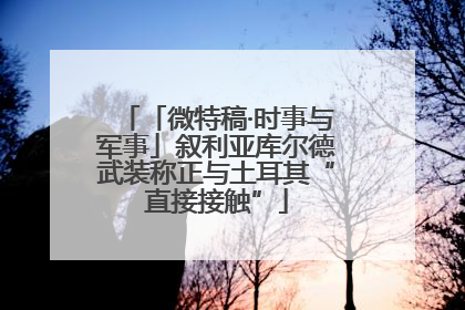 「微特稿·时事与军事」叙利亚库尔德武装称正与土耳其“直接接触”