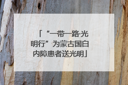 “一带一路·光明行”为蒙古国白内障患者送光明