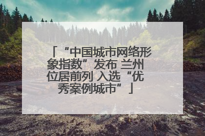 “中国城市网络形象指数”发布 兰州位居前列 入选“优秀案例城市”