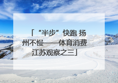 “半步”快跑 扬州不慢——体育消费江苏观察之三