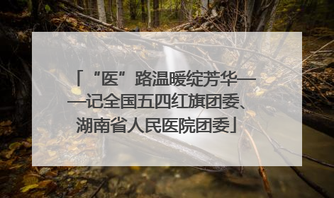 “医”路温暖绽芳华——记全国五四红旗团委、湖南省人民医院团委