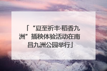 “夏至祈丰·稻香九洲”插秧体验活动在南昌九洲公园举行