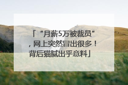 “月薪5万被裁员”，网上突然冒出很多！背后猫腻出乎意料