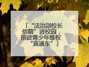 “法治副校长信箱”进校园，搭建青少年维权“直通车”