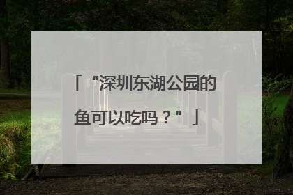 “深圳东湖公园的鱼可以吃吗？”