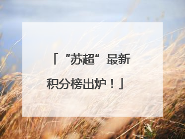 “苏超”最新积分榜出炉！