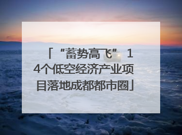 “蓄势高飞” 14个低空经济产业项目落地成都都市圈