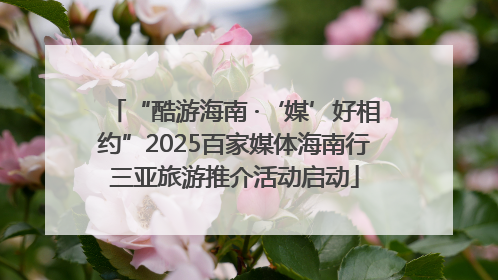 “酷游海南 ·‘媒’好相约”2025百家媒体海南行三亚旅游推介活动启动