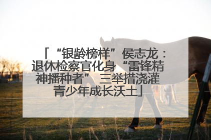 “银龄榜样”侯志龙：退休检察官化身“雷锋精神播种者” 三举措浇灌青少年成长沃土