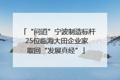 “问道”宁波制造标杆 25位临海大田企业家取回“发展真经”