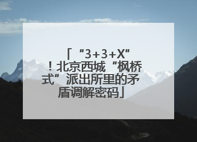 “3+3+X”！北京西城“枫桥式”派出所里的矛盾调解密码