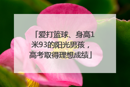 爱打篮球、身高1米93的阳光男孩，高考取得理想成绩
