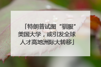 特朗普试图“驯服”美国大学，或引发全球人才高地洲际大转移