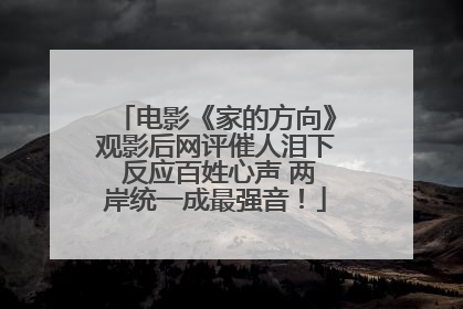 电影《家的方向》观影后网评催人泪下 反应百姓心声 两岸统一成最强音！
