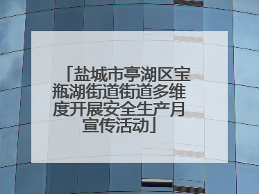 盐城市亭湖区宝瓶湖街道街道多维度开展安全生产月宣传活动