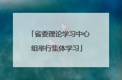省委理论学习中心组举行集体学习