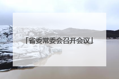 省委常委会召开会议