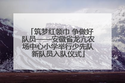 筑梦红领巾 争做好队员——安徽省龙亢农场中心小学举行少先队新队员入队仪式