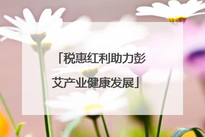 税惠红利助力彭艾产业健康发展