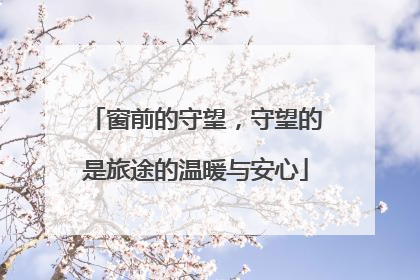 窗前的守望，守望的是旅途的温暖与安心