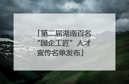 第二届湖南百名“国企工匠”人才宣传名单发布