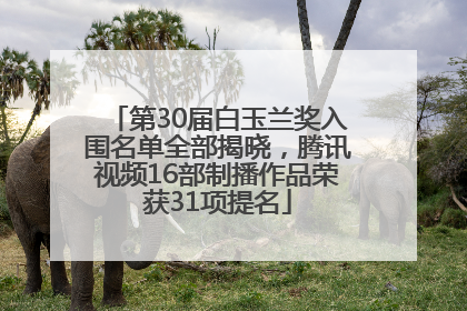第30届白玉兰奖入围名单全部揭晓，腾讯视频16部制播作品荣获31项提名