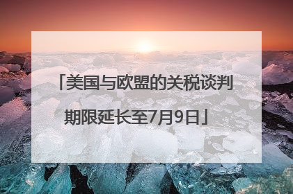 美国与欧盟的关税谈判期限延长至7月9日