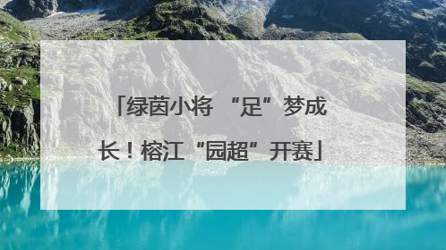 绿茵小将 “足”梦成长！榕江“园超”开赛
