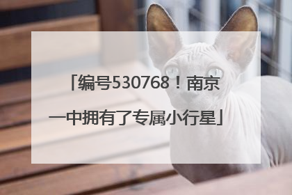 编号530768！南京一中拥有了专属小行星