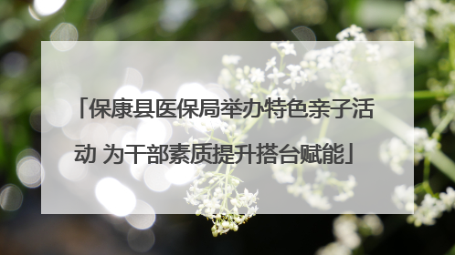 保康县医保局举办特色亲子活动 为干部素质提升搭台赋能