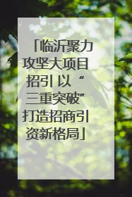 临沂聚力攻坚大项目招引 以“三重突破”打造招商引资新格局