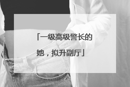 一级高级警长的她，拟升副厅