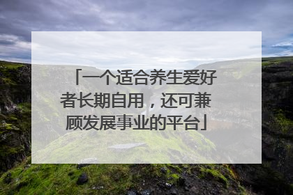 一个适合养生爱好者长期自用，还可兼顾发展事业的平台