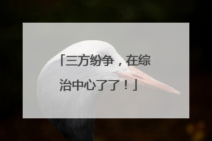 三方纷争，在综治中心了了！