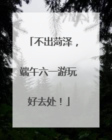 不出菏泽，端午六一游玩好去处！