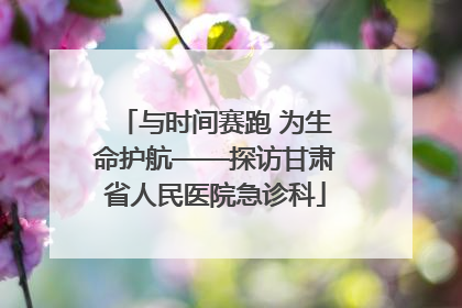 与时间赛跑 为生命护航——探访甘肃省人民医院急诊科