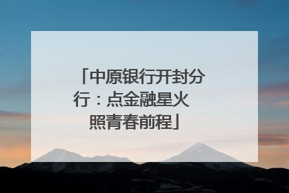 中原银行开封分行：点金融星火 照青春前程