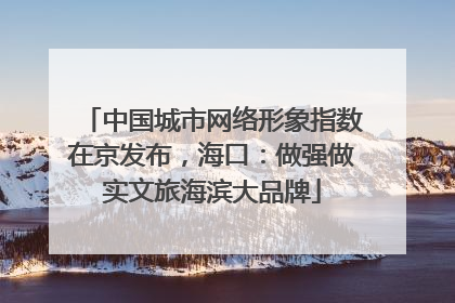 中国城市网络形象指数在京发布，海口：做强做实文旅海滨大品牌