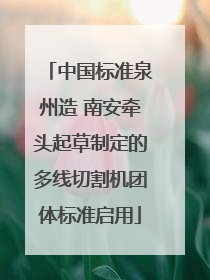 中国标准泉州造 南安牵头起草制定的多线切割机团体标准启用
