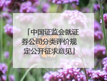 中国证监会就证券公司分类评价规定公开征求意见