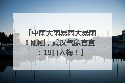 中雨大雨暴雨大暴雨！刚刚，武汉气象官宣：18日入梅！