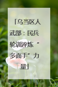 乌当区人武部：民兵轮训淬炼“多面手”力量