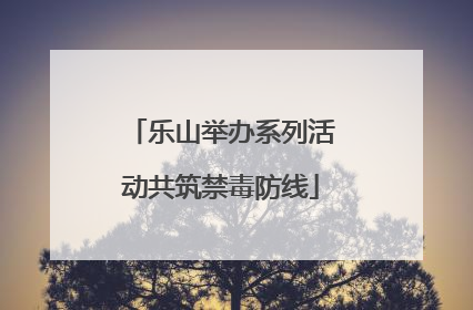乐山举办系列活动共筑禁毒防线