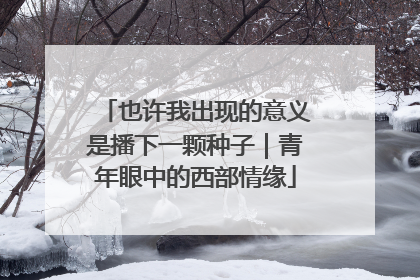 也许我出现的意义是播下一颗种子｜青年眼中的西部情缘