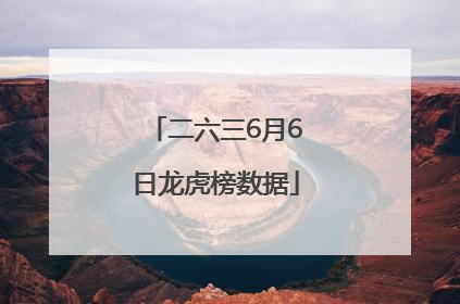二六三6月6日龙虎榜数据