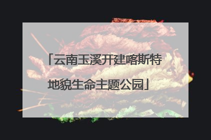 云南玉溪开建喀斯特地貌生命主题公园