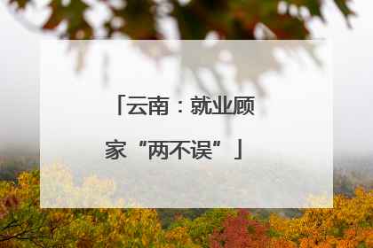 云南：就业顾家“两不误”