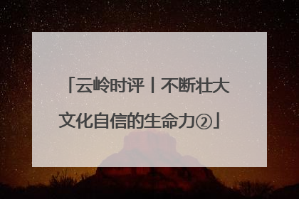 云岭时评丨不断壮大文化自信的生命力②