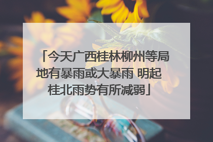 今天广西桂林柳州等局地有暴雨或大暴雨 明起桂北雨势有所减弱